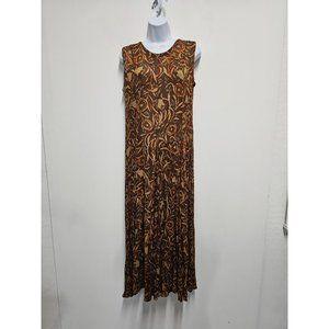 VTG LA D DA Dark Brown Print  Dress Size 8